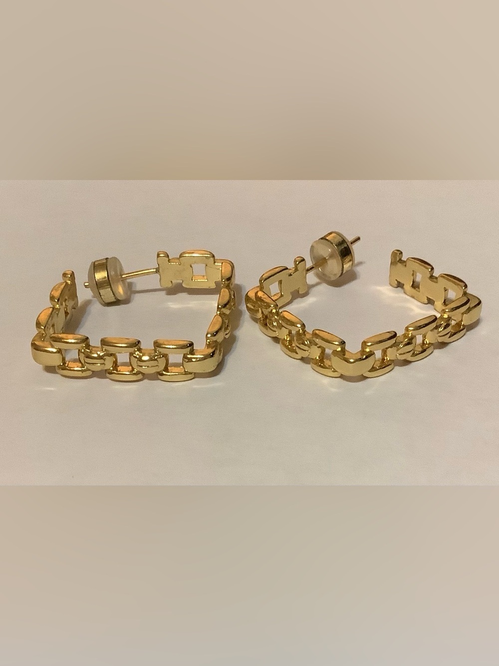 Linked Chain Hoops in Gold - Modern Drop Earrings